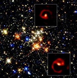 Quintuplet cluster. Image credit: Peter Tuthill (Sydney U.), Keck Observatory, Donald Figer (RIT)